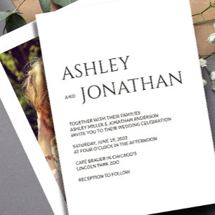 Modern Bold & Minimalist Photo Wedding Invitation