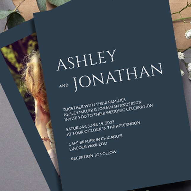 Modern Bold & Minimalist Photo Wedding Invitation (Creator Uploaded)