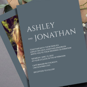 Modern Bold & Minimalist Photo Wedding Invitation