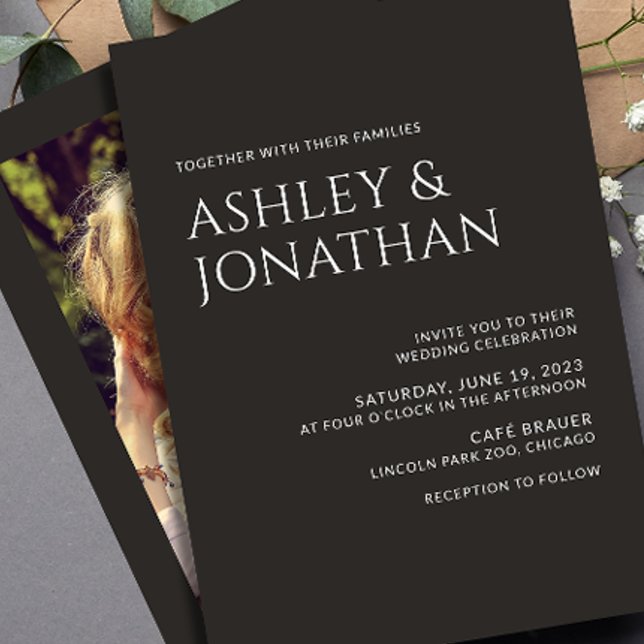 Modern Bold & Minimalist Photo Wedding Invitation (Creator Uploaded)
