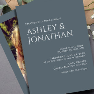Modern Bold & Minimalist Photo Wedding Invitation