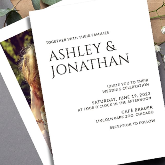 Modern Bold & Minimalist Photo Wedding Invitation (Creator Uploaded)