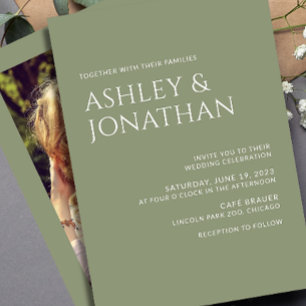 Modern Bold & Minimalist Photo Wedding Invitation