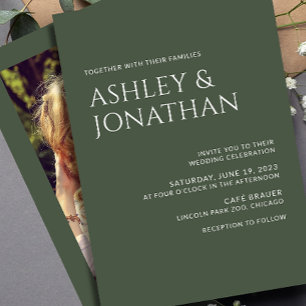 Modern Bold & Minimalist Photo Wedding Invitation