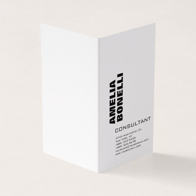 Modern Bold Minimalist Professional Business Card (Outside)