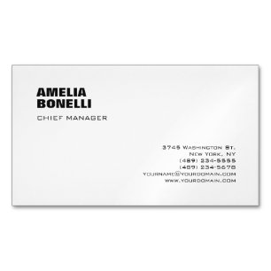 Modern Bold Minimalist Professional  Magnetic Business Card