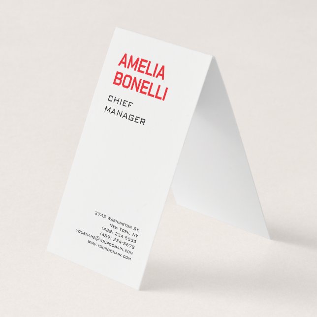 Modern Bold Minimalist Professional Standard Size Business Card (Front)