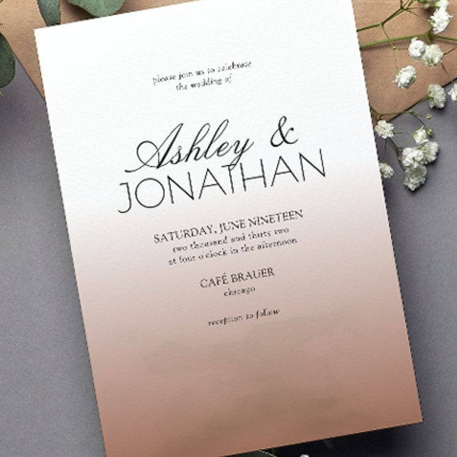 Modern Bold & Minimalist Terracotta Wedding Invitation (Creator Uploaded)