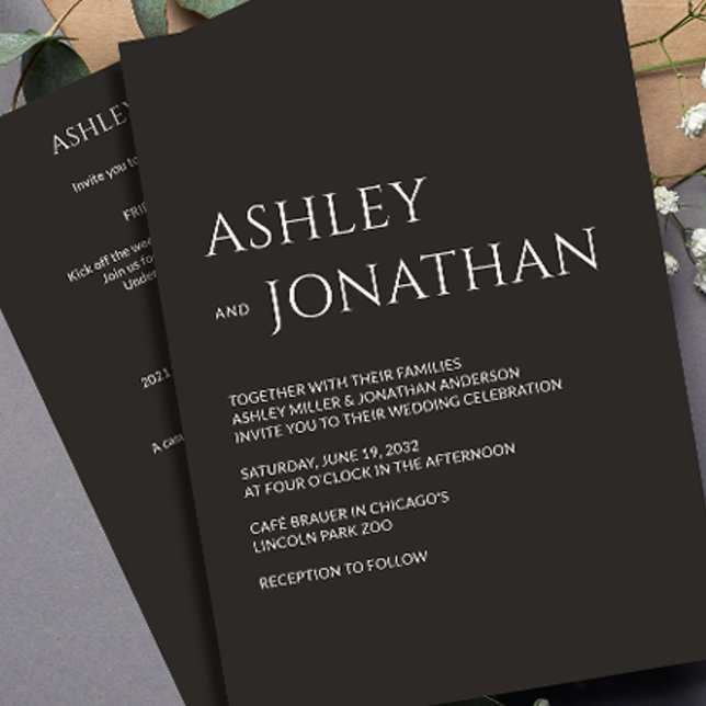 Modern Bold & Minimalist Wedding All-in-One Invitation (Creator Uploaded)