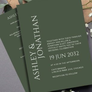 Modern Bold & Minimalist Wedding All-in-One Invitation