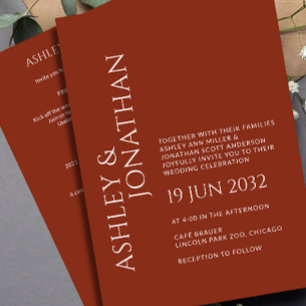 Modern Bold & Minimalist Wedding All-in-One Invitation