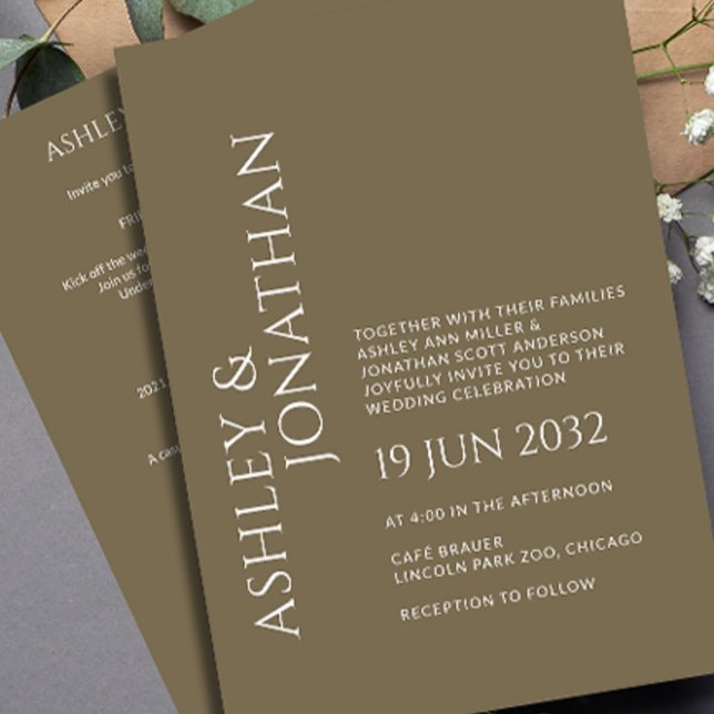 Modern Bold & Minimalist Wedding All-in-One Invitation (Creator Uploaded)