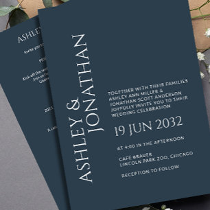 Modern Bold & Minimalist Wedding All-in-One Invitation