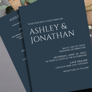 Modern Bold & Minimalist Wedding All-in-One Invitation