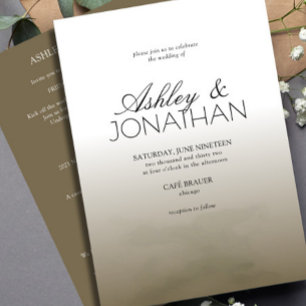 Modern Bold & Minimalist Wedding Brown All-in-One Invitation