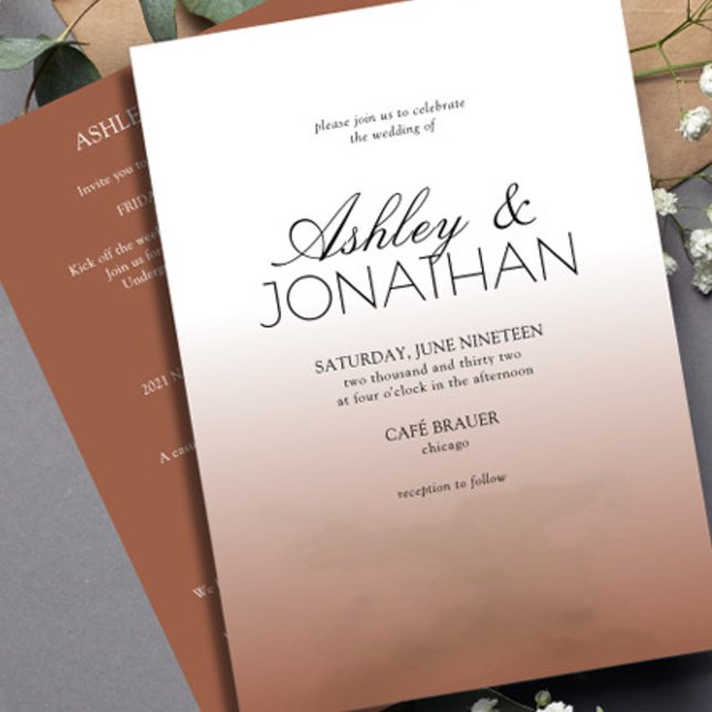 Modern Bold & Minimalist Wedding Clay All-in-One Invitation (Creator Uploaded)