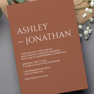 Modern Bold & Minimalist Wedding Invitation