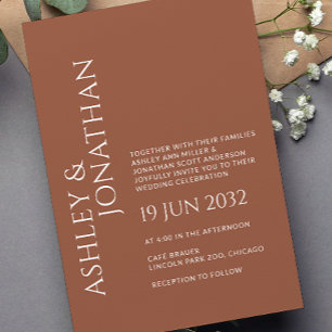 Modern Bold & Minimalist Wedding Invitation
