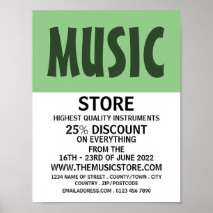 Modern Bold, Musical Instrument Store Poster
