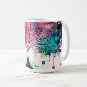 Modern & Bold Mystical Tree (blue, pink, orange) Coffee Mug