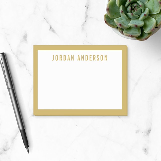 Modern Bold Name with Editable Border Colour Post-it Notes (Creator Uploaded)