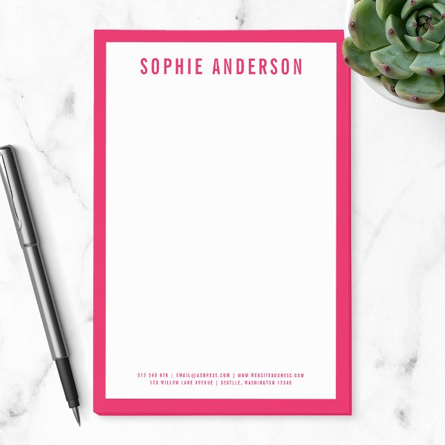 Modern Bold Name with EDITABLE Border Colour Post-it Notes (Creator Uploaded)