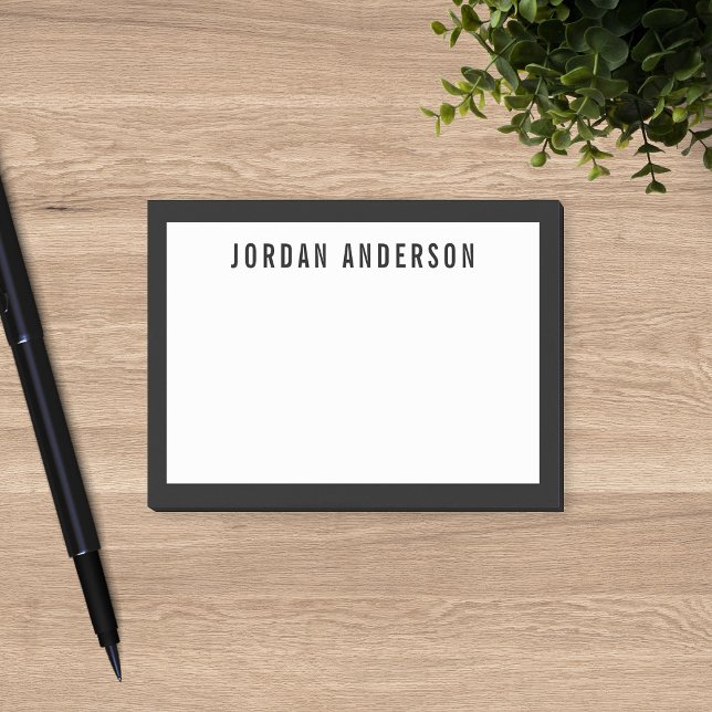 Modern Bold Name with Editable Border Colour Post-it Notes (Creator Uploaded)
