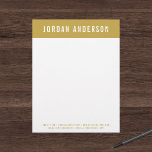 Modern Bold Name with Editable Header Colour Custom Letterhead