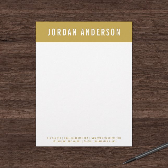 Modern Bold Name with Editable Header Colour Custom Letterhead (Creator Uploaded)