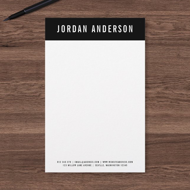Modern Bold Name with Editable Header Colour Stationery (Creator Uploaded)