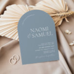 Modern Bold Names Arch Dusty Blue Wedding Invitation<br><div class="desc">Introduce your wedding day with understated elegance using our Arch Shaped Wedding Invitation. This beautifully crafted piece is designed for couples who appreciate the charm of modern minimalism, featuring bold names in an elegant design that speaks volumes with simplicity. The distinctive arch shape of this invitation provides a graceful and...</div>