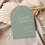 Modern Bold Names Arch Sage Wedding Invitation<br><div class="desc">Introduce your wedding day with understated elegance using our Arch Shaped Wedding Invitation. This beautifully crafted piece is designed for couples who appreciate the charm of modern minimalism, featuring bold names in an elegant design that speaks volumes with simplicity. The distinctive arch shape of this invitation provides a graceful and...</div>