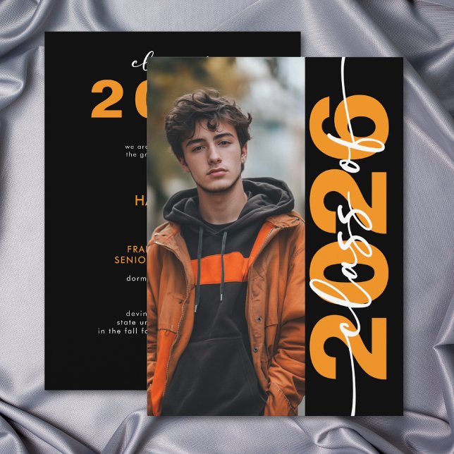 Modern Bold Orange Typography Grad Announcement (Modern Bold Orange Typography Grad Announcement)