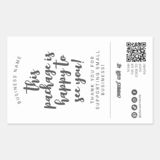 Modern Bold Packaging Grey & White Chic Minimal Rectangular Sticker