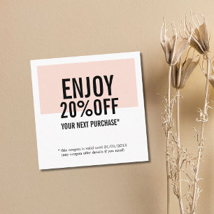 Modern Bold Pastel White Salon Shop Discount Card