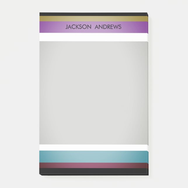 Modern Bold Personalised Name Cool Cute Post-it Notes (Front)
