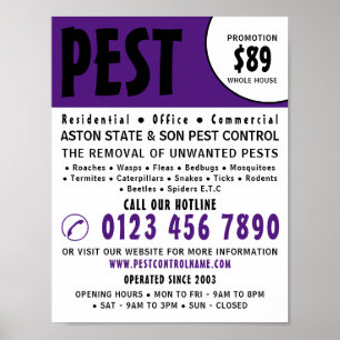 Modern Bold, Pest Control Advertising Poster