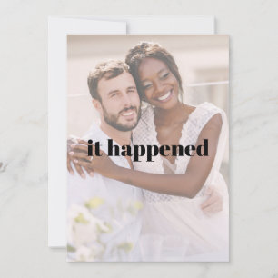 Modern Bold Photo Just Married Reception Trendy Invitation