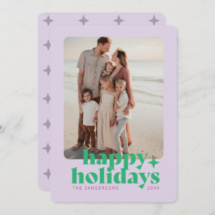 Modern Bold Photo Lavender Purple Graphic Holiday Card