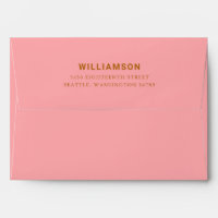 Modern Bold Pink Orange Return Address Envelope