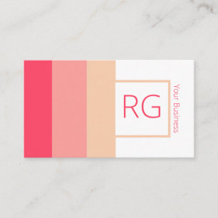 Modern Bold Pink Tones Monogrammed Personalised Business Card