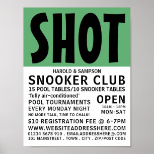 Modern Bold, Pool Club, Snooker Club Advertising Poster