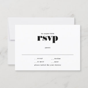 Modern Bold Premium Black Funky Wedding RSVP Card