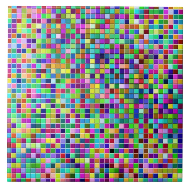 Modern Bold Print More Colour  Ceramic Tile (Front)