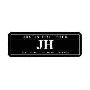 Modern Bold Professional   Black & White Return Address Label