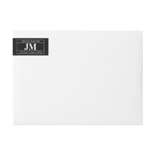 Modern Bold Professional   Black & White Wrap Around Label