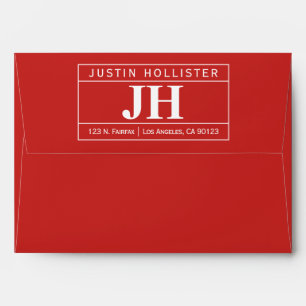 Modern Bold Professional   Red & White A7 Envelope