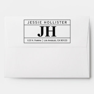 Modern Bold Professional   White & Black A7 Envelope