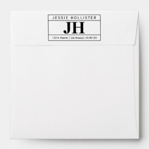 Modern Bold Professional   White & Black Square Envelope