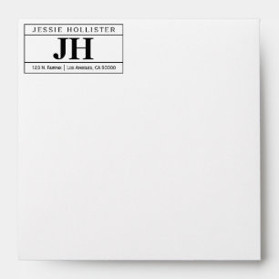Modern Bold Professional   White & Black Square Envelope